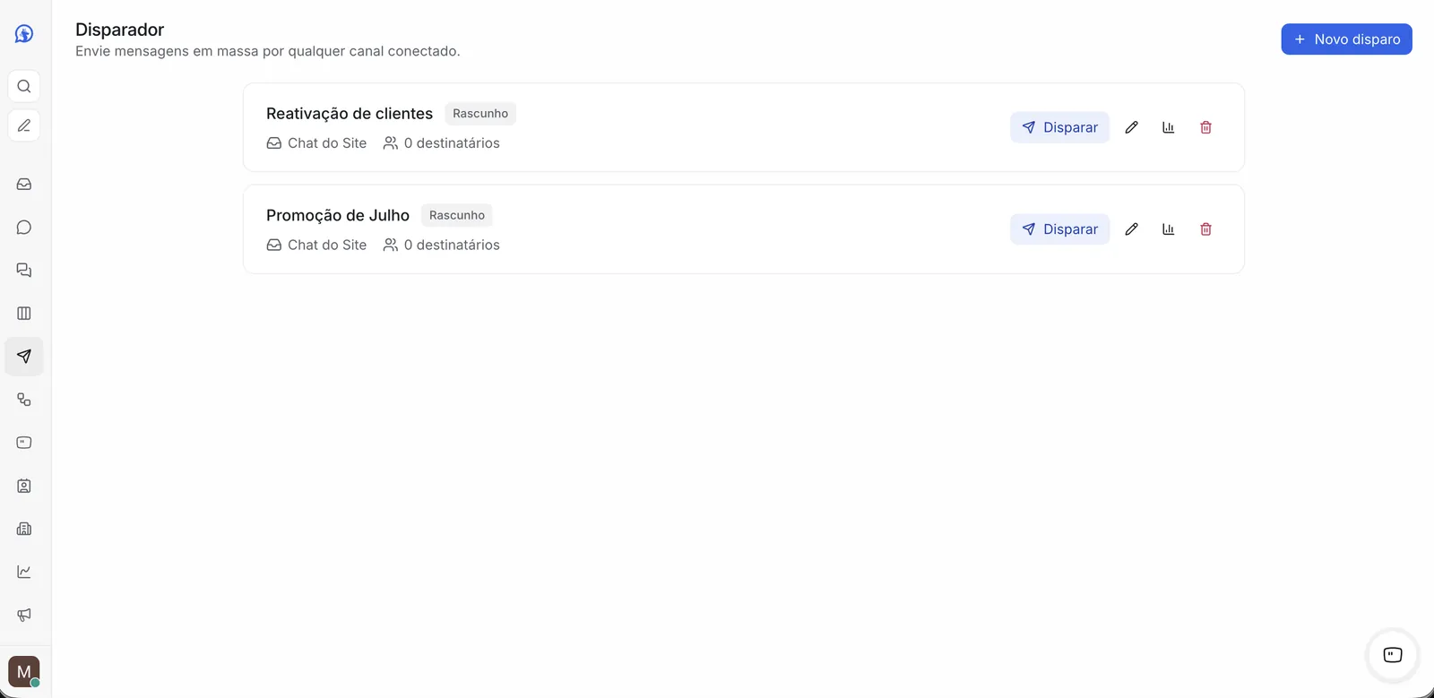 Disparador de mensagens do Atende